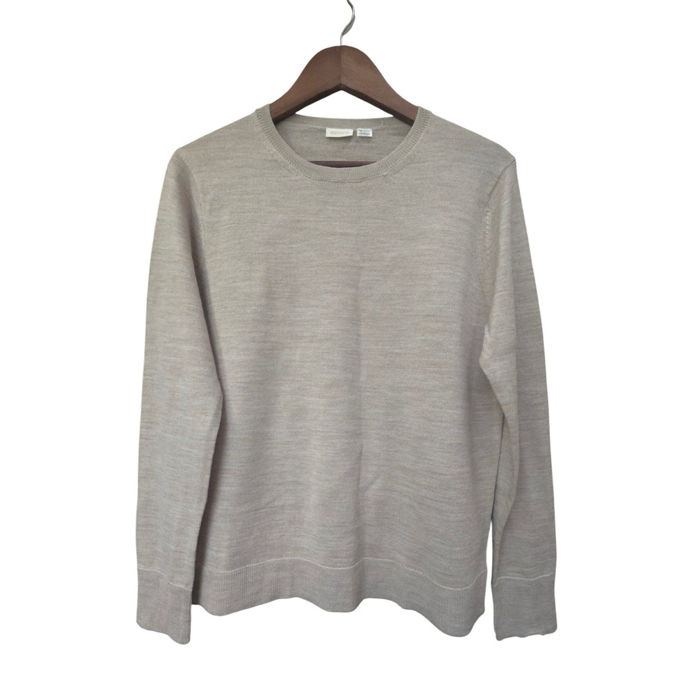 Esmara by Lidl Womens Beige Merino Wool Blend Crewneck Sweater Oatmeal M EUC